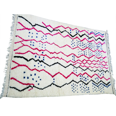 handmade pink abstract wool moroccan rug berber carpet