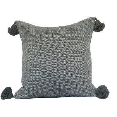 PomPom Pillow, Geometric Grey