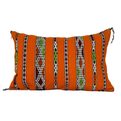 Moroccan Orange Kilim Cushion, Tayba