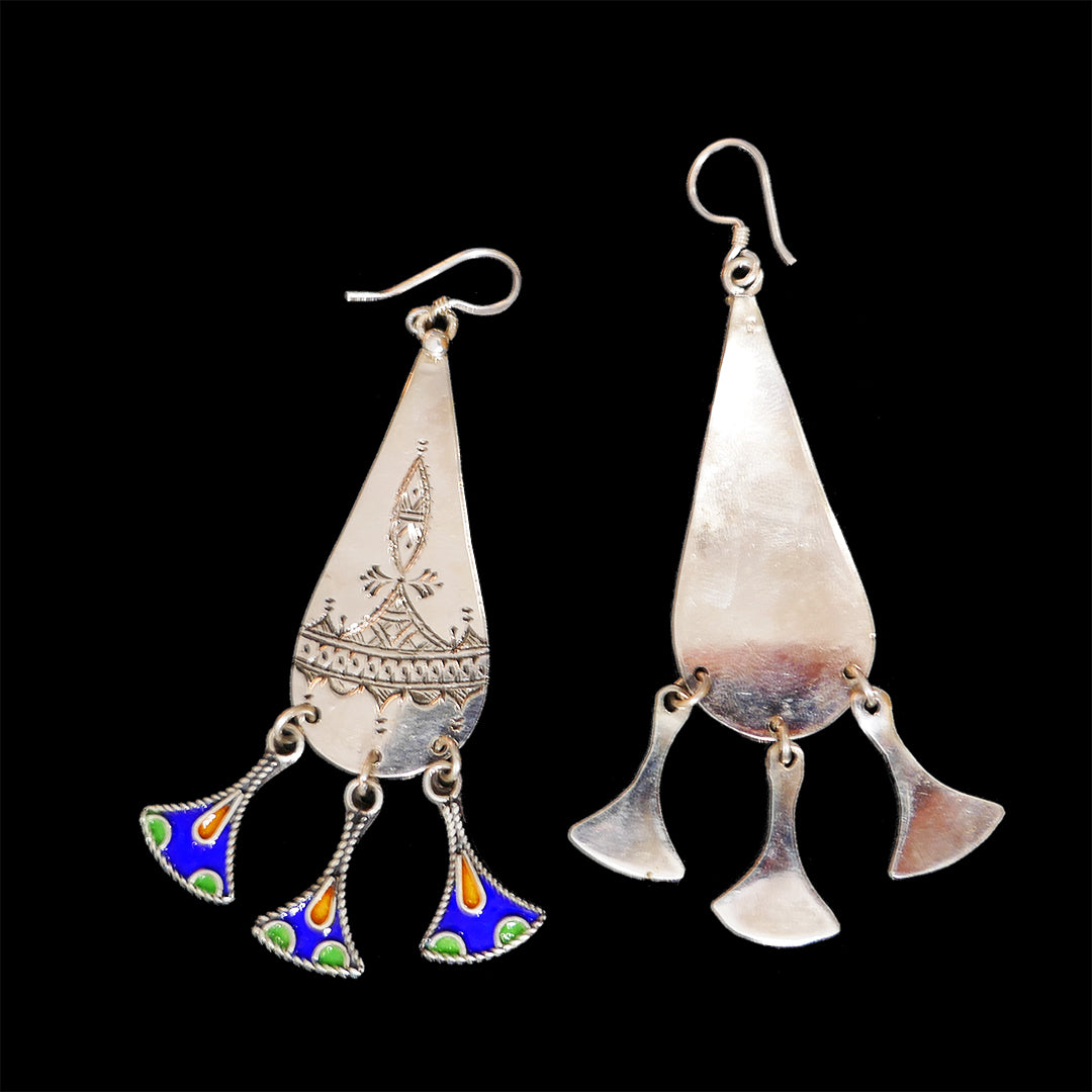 Moroccan Tribal Enameled earrings, EG002209