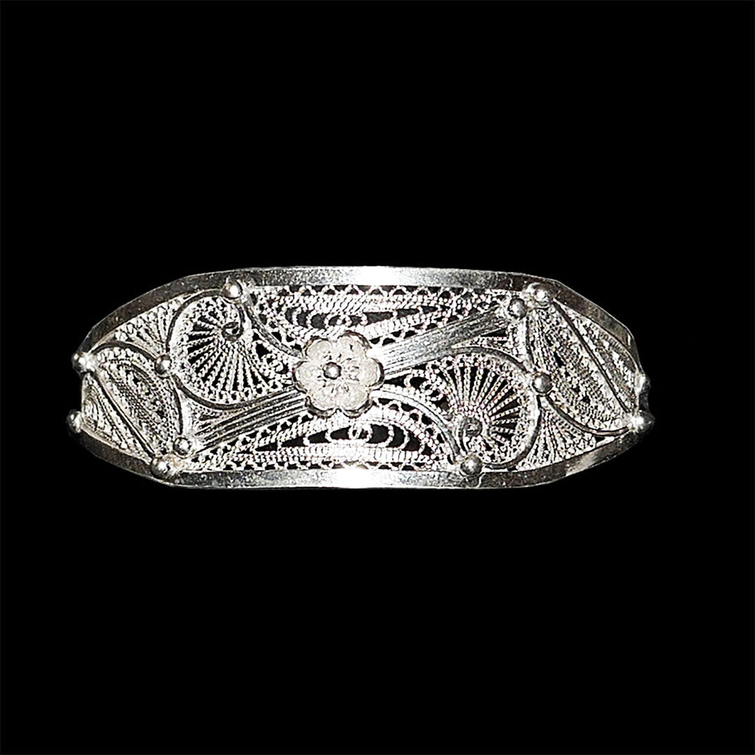Moroccan Sterling Silver Bangle for her, BC00243