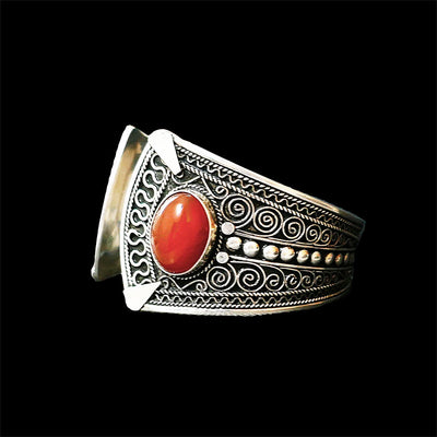 Moroccan Sterling Silver Bangle for her, BC00232