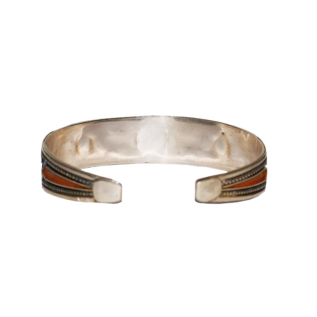 Moroccan Enameled Sterling Silver Bangle for her, BC00234