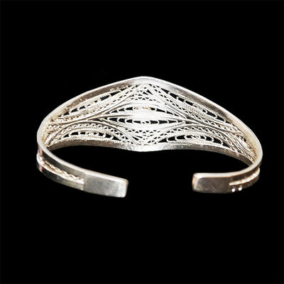 Moroccan Sterling Silver Bangle for her, BC00235