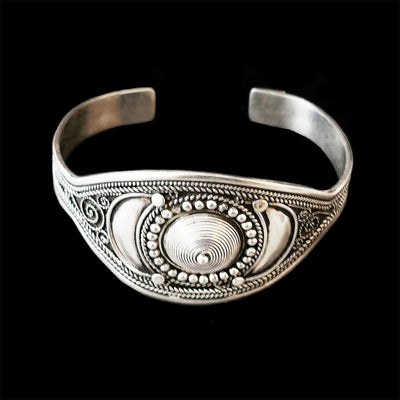 Moroccan Sterling Silver Bangle for her, BC00236