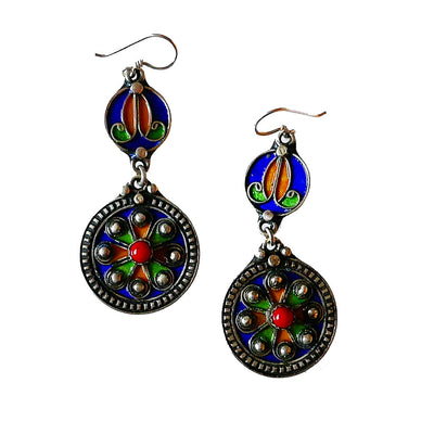 Moroccan Tribal Enameled earrings, EG002207