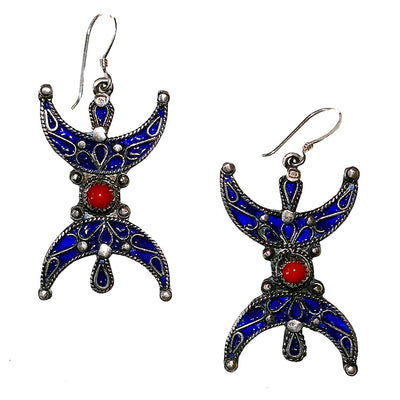 Moroccan Tribal Enameled earrings, EG002203