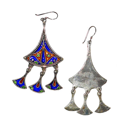 Moroccan Tribal Enameled earrings, EG002204