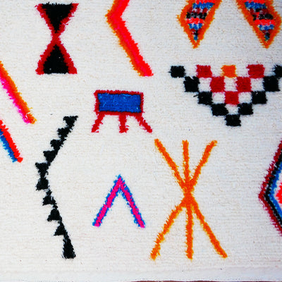handmade flush colours abstract wool moroccan rug berber carpet