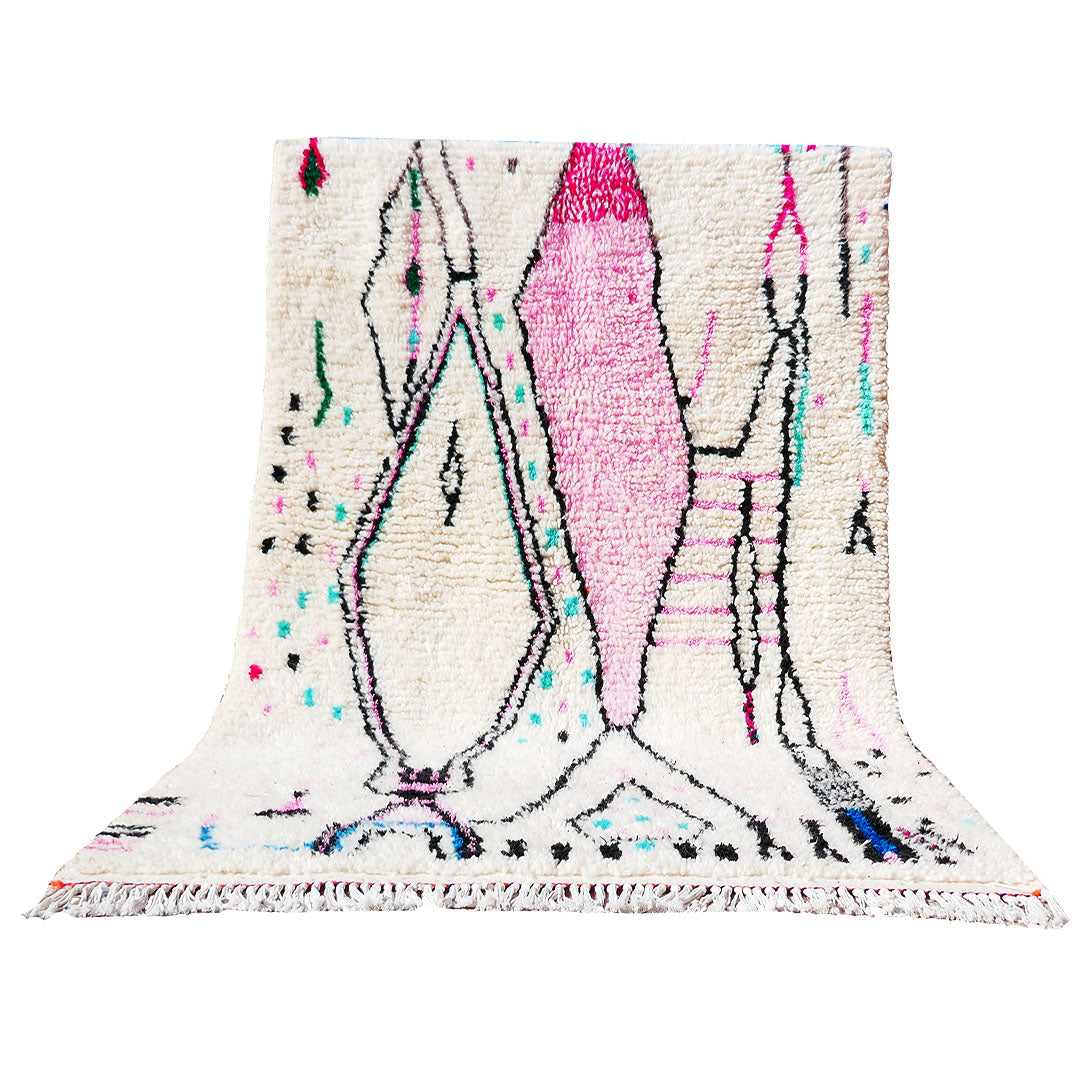 handmade pink wool moroccan rug berber carpet