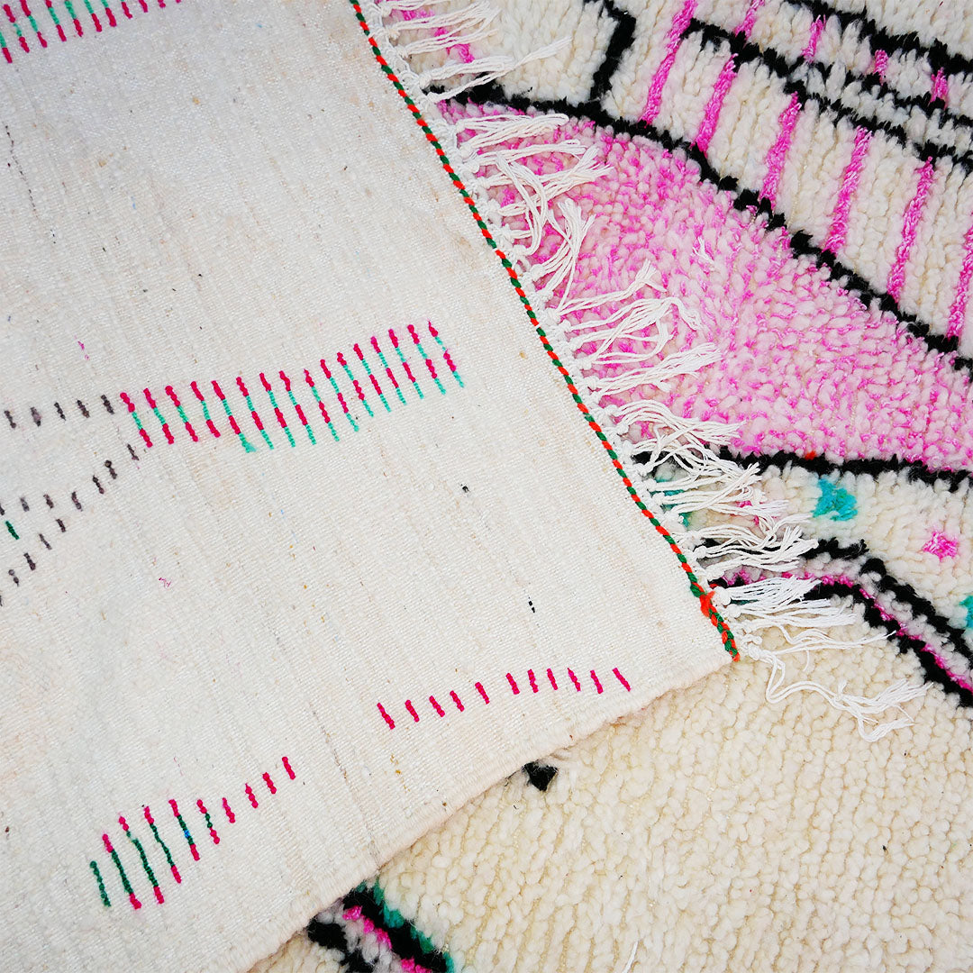 handmade wool pink moroccan rug berber carpet