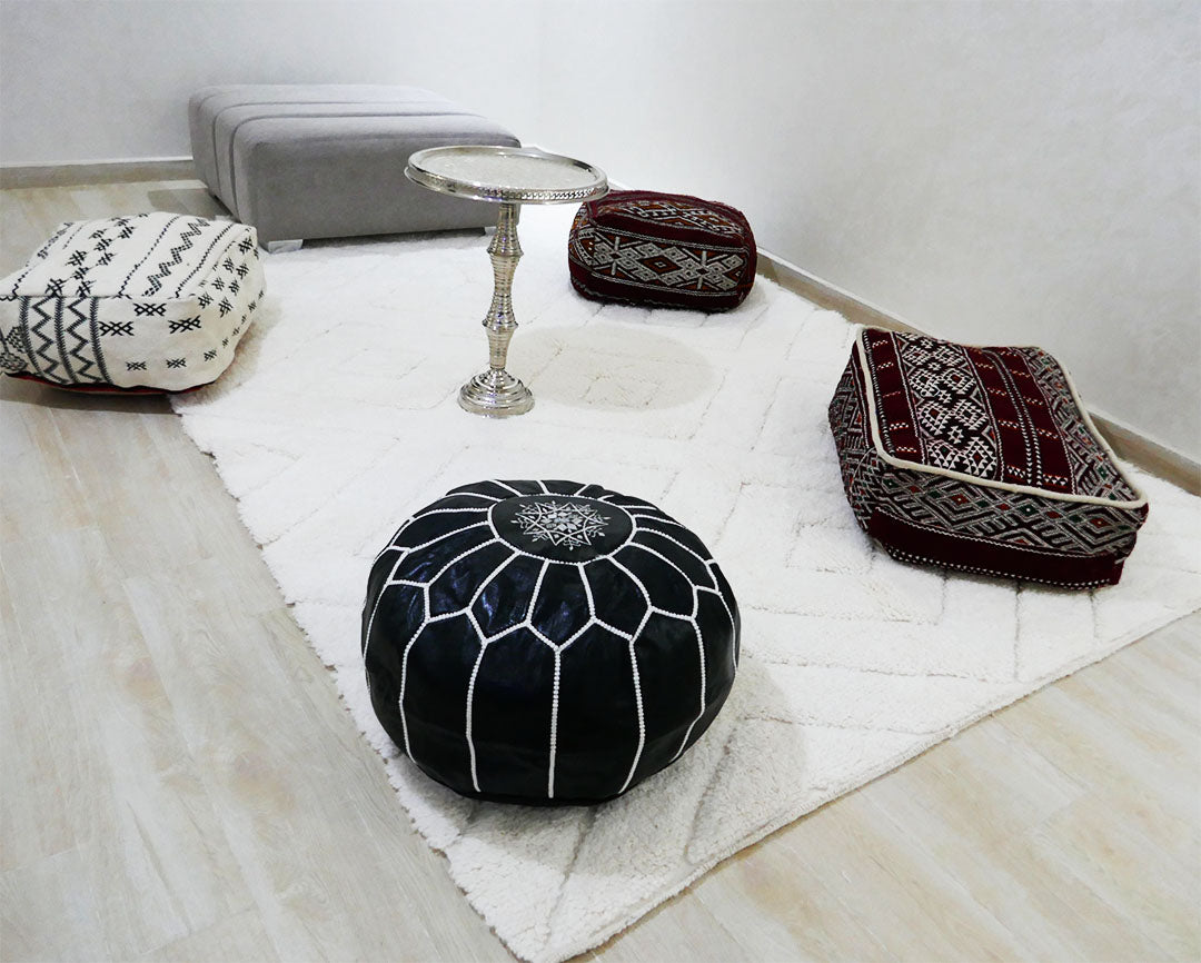 genuine beni ouarain handmade abstract wool moroccan rug berber neutral minimalist cream design carpet