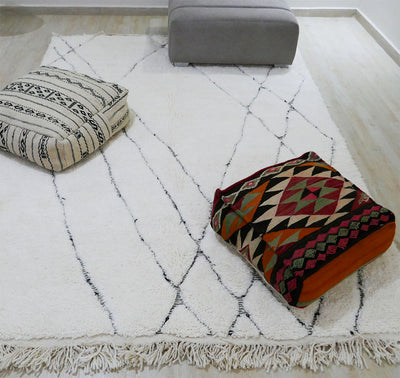 genuine beni ouarain handmade abstract wool moroccan rug berber neutral minimalist cream design carpet
