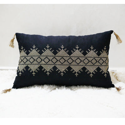 Moroccan Embroidered Pillow, Bronze