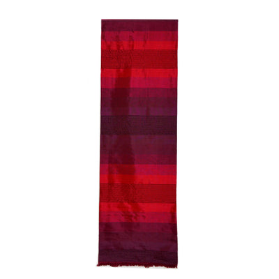 Moroccan Cactus Silk Blanket / Throw, Red & Bordeaux