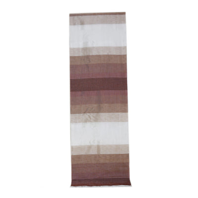 Moroccan Cactus Silk Blanket / Throw, Brown & White