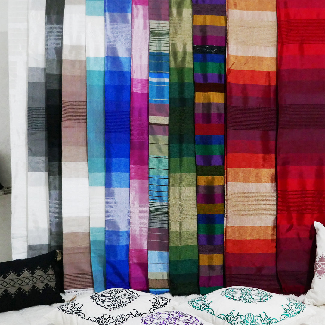 Moroccan Cactus Silk Blanket / Throw, Colour Block