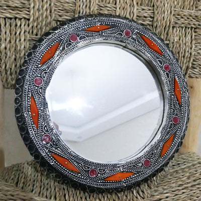 Moroccan Mirror, Engraved Round