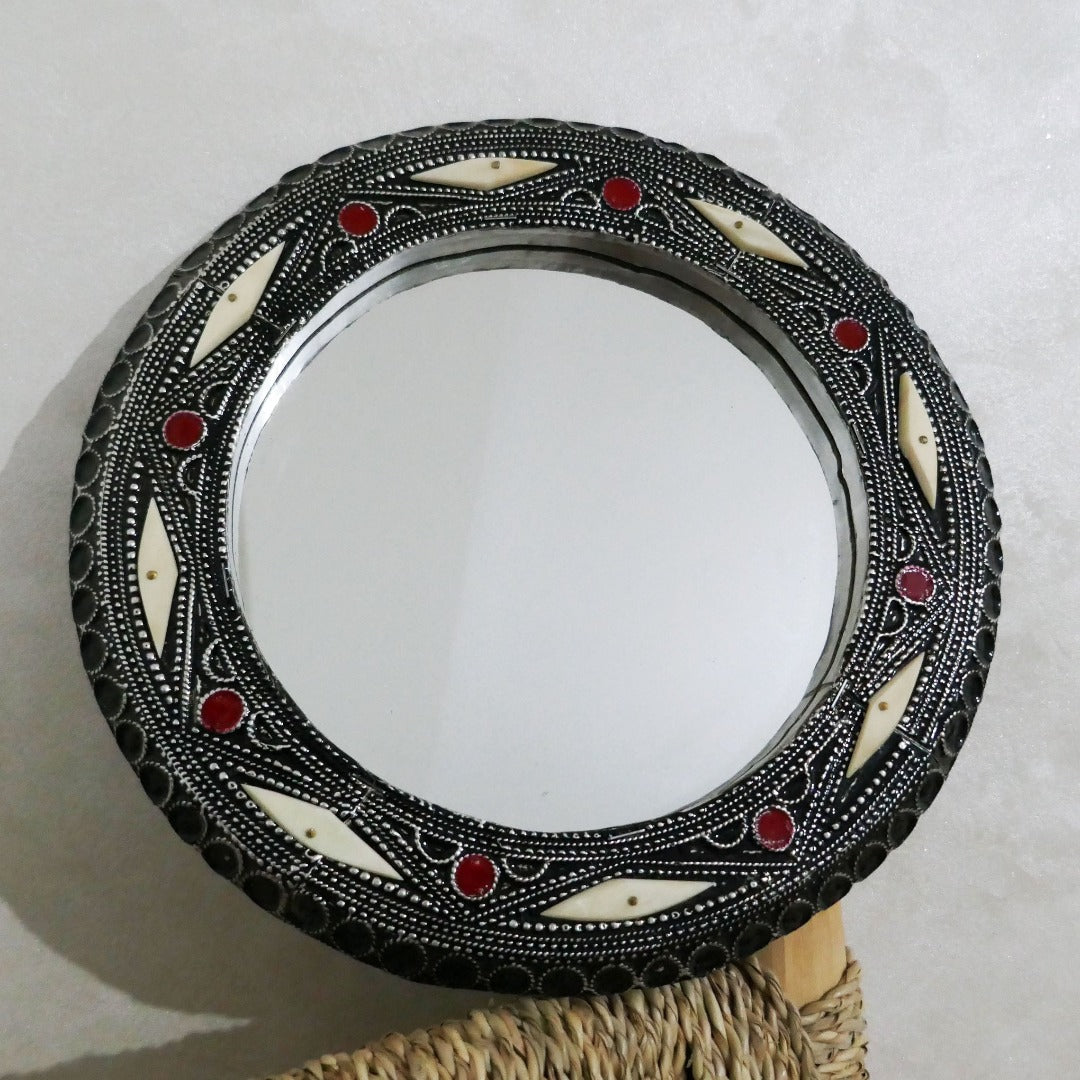 Moroccan Mirror, Engraved Round