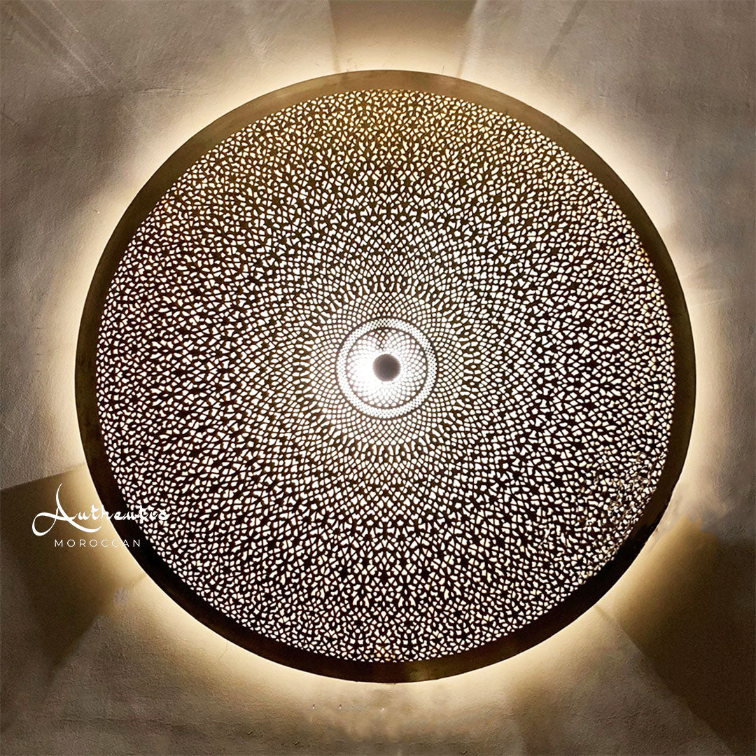 Moroccan Circular flush mount light wall sconce handmade - Authentic Moroccan
