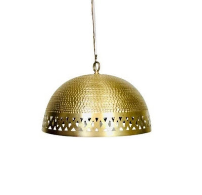 Brass Hammered Dome Ceiling Lamp - Authentic Moroccan